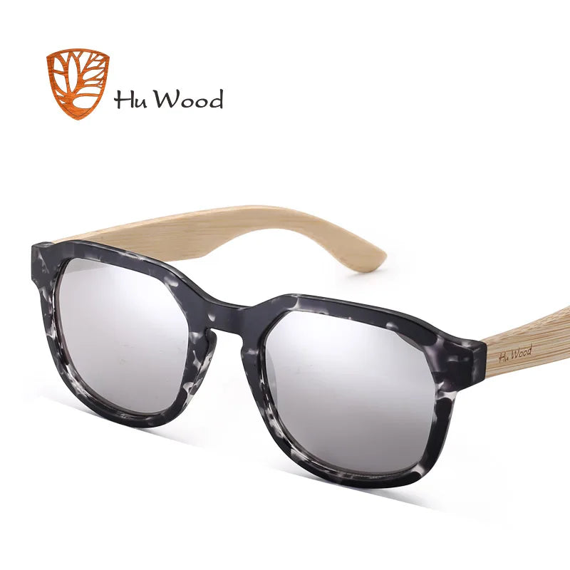 HU WOOD Polarized Sunglasses for Men Wood Sunglasses Travel Bamboo Sunglass