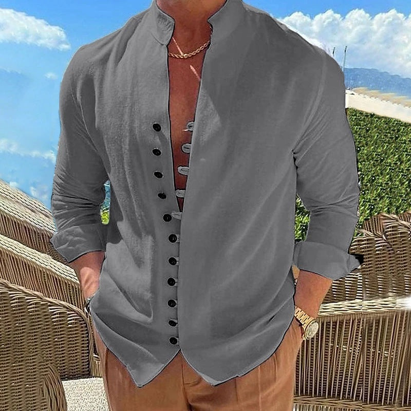 Long-sleeved Shirt Men's Casual Loose Top Mens Clothing