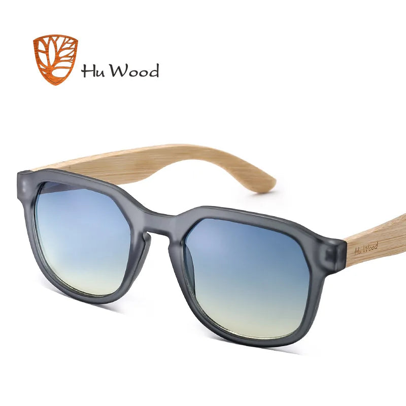 HU WOOD Polarized Sunglasses for Men Wood Sunglasses Travel Bamboo Sunglass