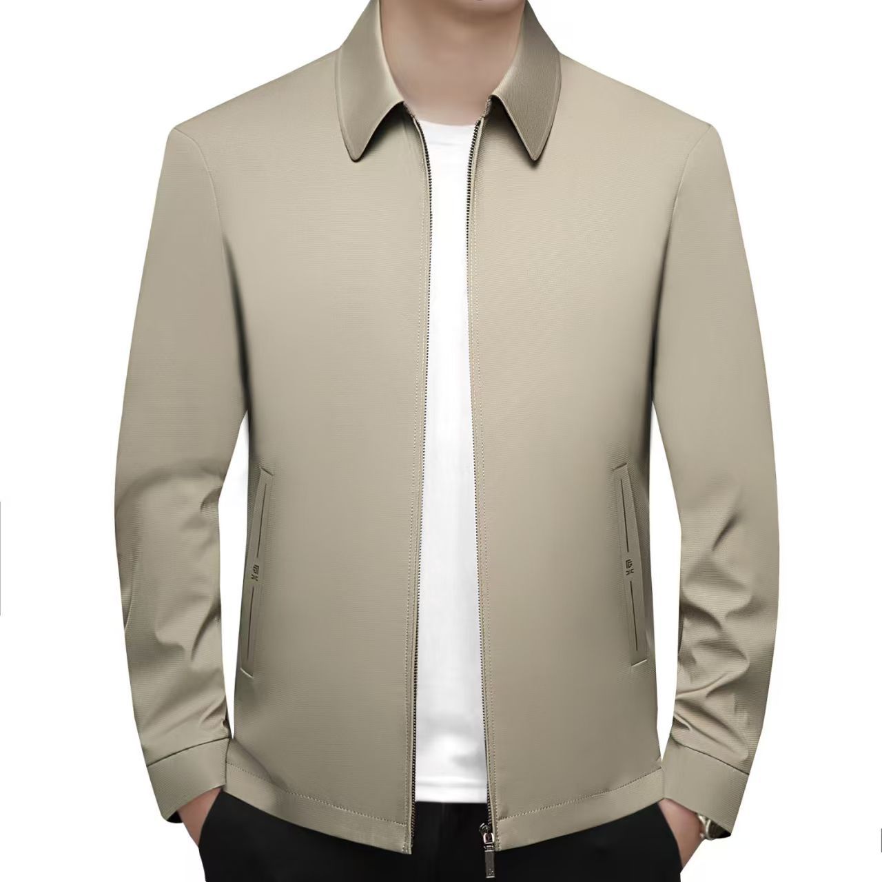 Casual Loose Fit Warm Jacket for Men, Stand Collar, Thick Winter Coat, Mid-Aged and Senior Men's Outerwear
