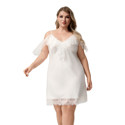 Women's Strap Sexy Lace Sleep Dress V-neck Homewear