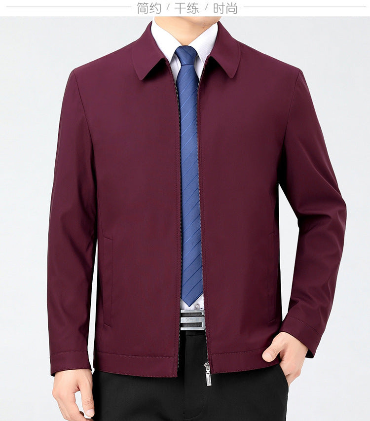Casual Loose Fit Warm Jacket for Men, Stand Collar, Thick Winter Coat, Mid-Aged and Senior Men's Outerwear