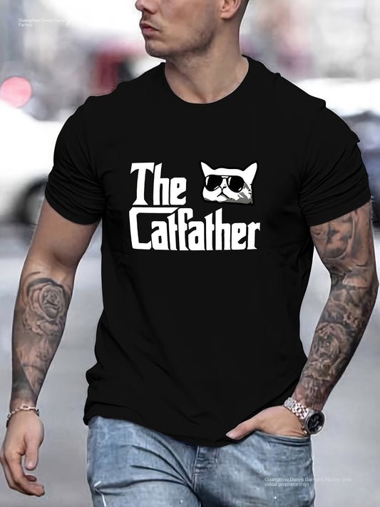 Men's Patterned Casual Crew Neck Short-Sleeve T-Shirt for Spring