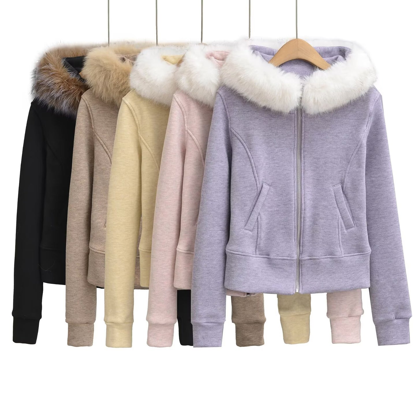 Slim fit hooded cardigan sweatshirt jacket