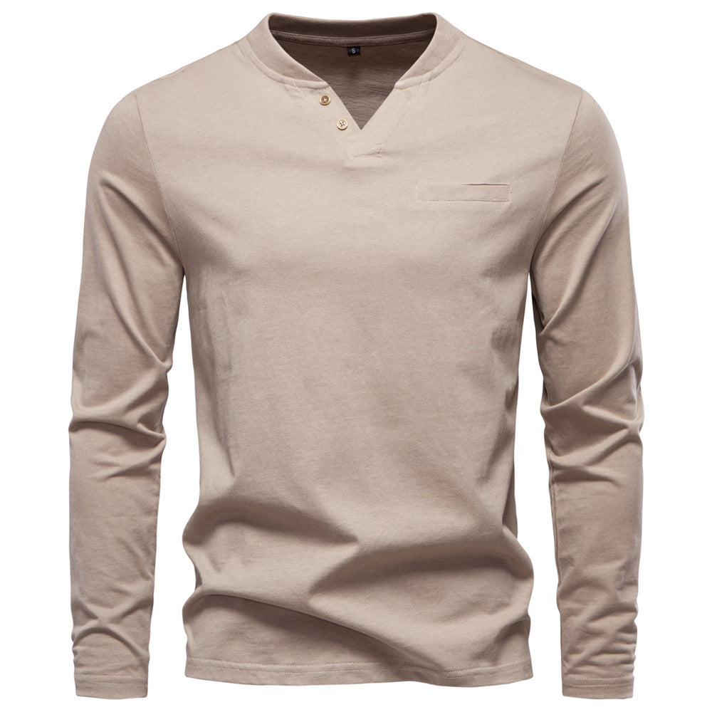 V-neck long sleeved T-shirt for men