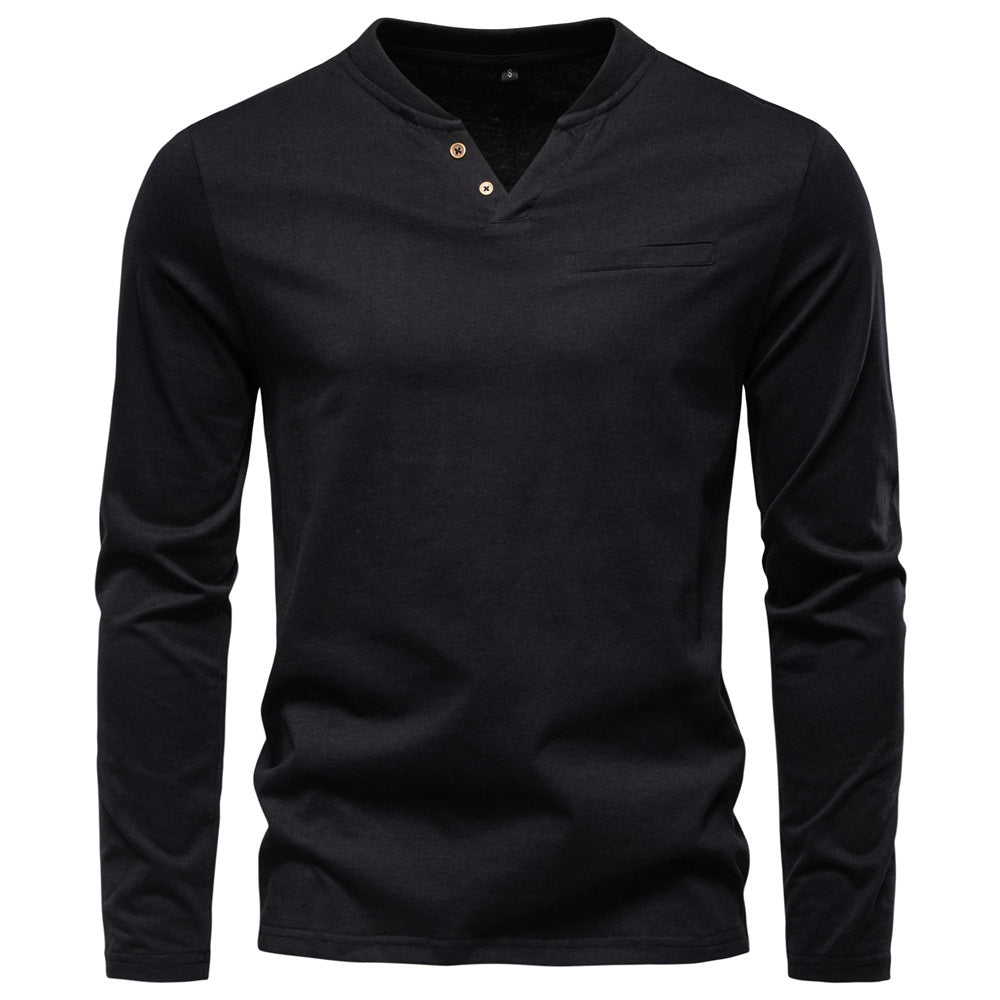 V-neck long sleeved T-shirt for men