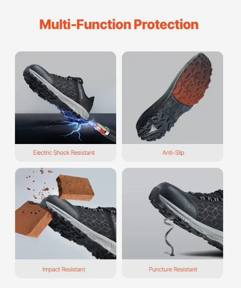 Steel Toe Shoes for Men, Men’s Cushion Sport Safety Toe Athletic Work Shoe, Indestructible Safety Sneakers Lightweight,Breathable Industry Construction Work Shoes