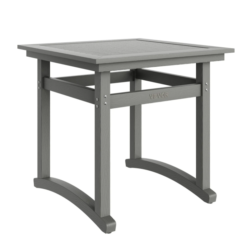 5 Pieces Patio Dining Set, Outdoor Square Furniture Table and Chairs, All Weather Garden Furniture Table Sets, HIPS Small Patio Conversation Set, For Lawn, Deck, Backyard, Poolside, Light Gray