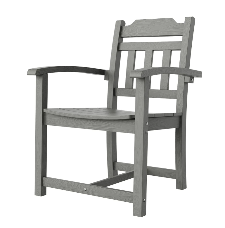 5 Pieces Patio Dining Set, Outdoor Square Furniture Table and Chairs, All Weather Garden Furniture Table Sets, HIPS Small Patio Conversation Set, For Lawn, Deck, Backyard, Poolside, Light Gray