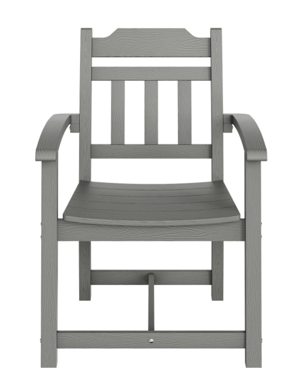 5 Pieces Patio Dining Set, Outdoor Square Furniture Table and Chairs, All Weather Garden Furniture Table Sets, HIPS Small Patio Conversation Set, For Lawn, Deck, Backyard, Poolside, Light Gray