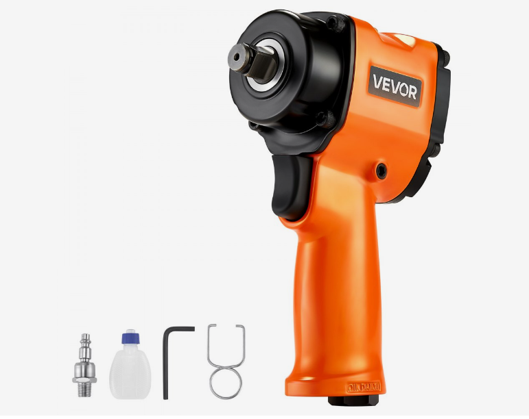 VEVOR 1/2-Inch Air Impact Wrench, Up to 738 ft-lbs Nut-busting Torque, Stubby Size & Lightweight Pneumatic Impact Gun for Auto Repairs and Maintenance