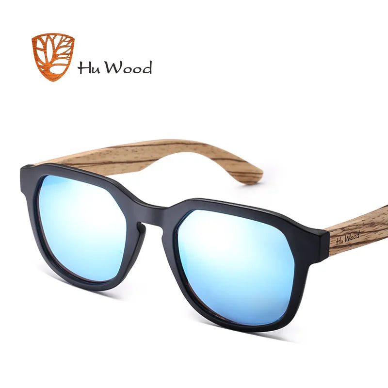 HU WOOD Polarized Sunglasses for Men Wood Sunglasses Travel Bamboo Sunglass