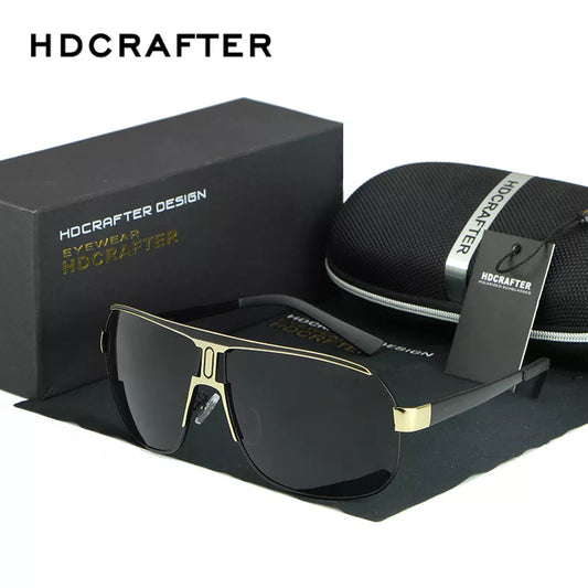 HDCRAFTER Mens Retro Polarized Sunglasses Men Ovesized Luxury Brand Designer