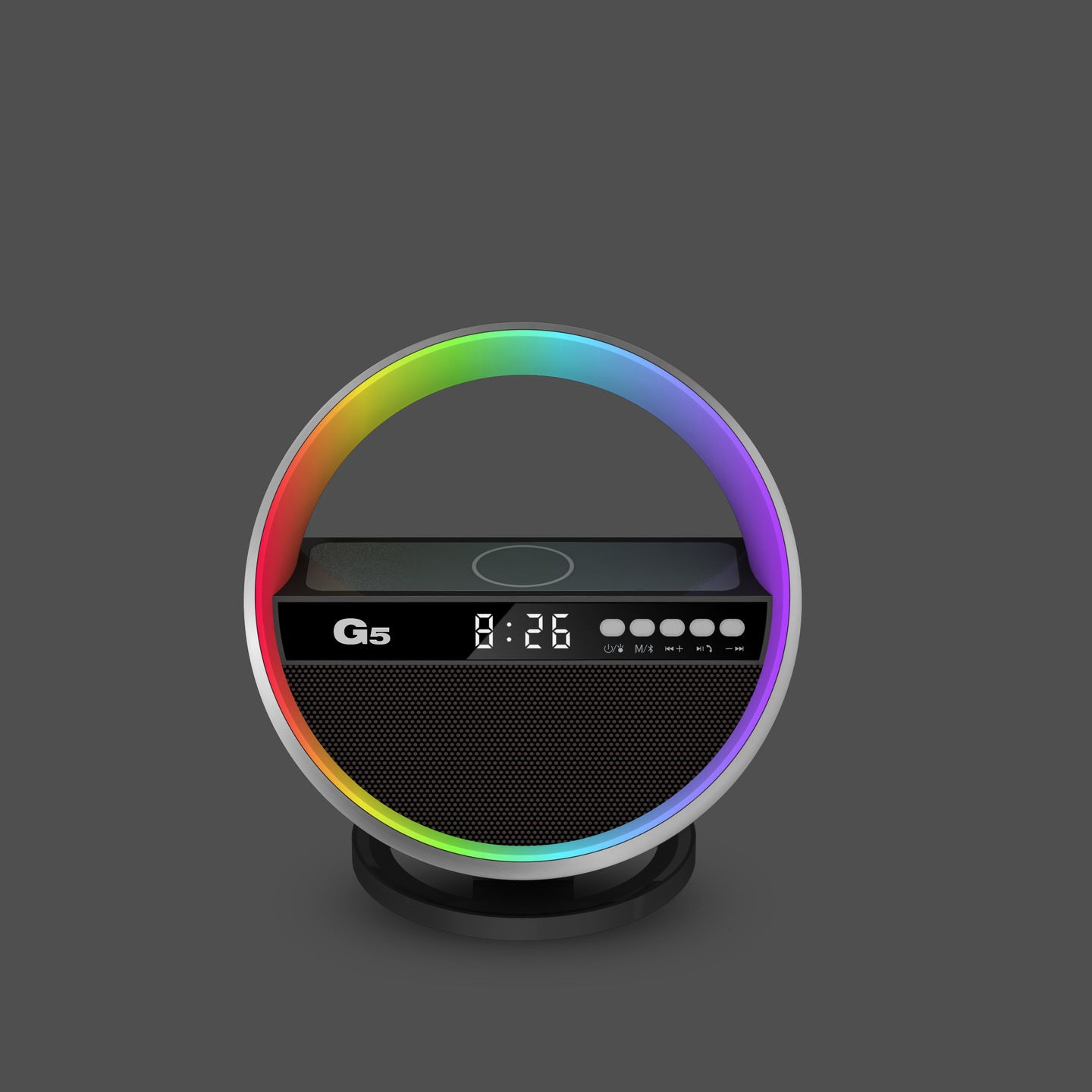 2024 New Multifunction RGB Night Light Wireless Charger Bluetooth Speaker Large G Ambience Light Home Decor