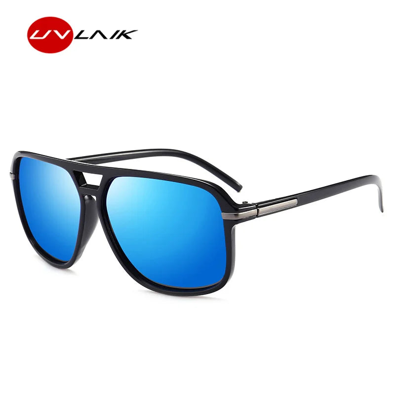 UVLAIK Rectangle Polarized Sunglasses Men Oversized Mirror Driving