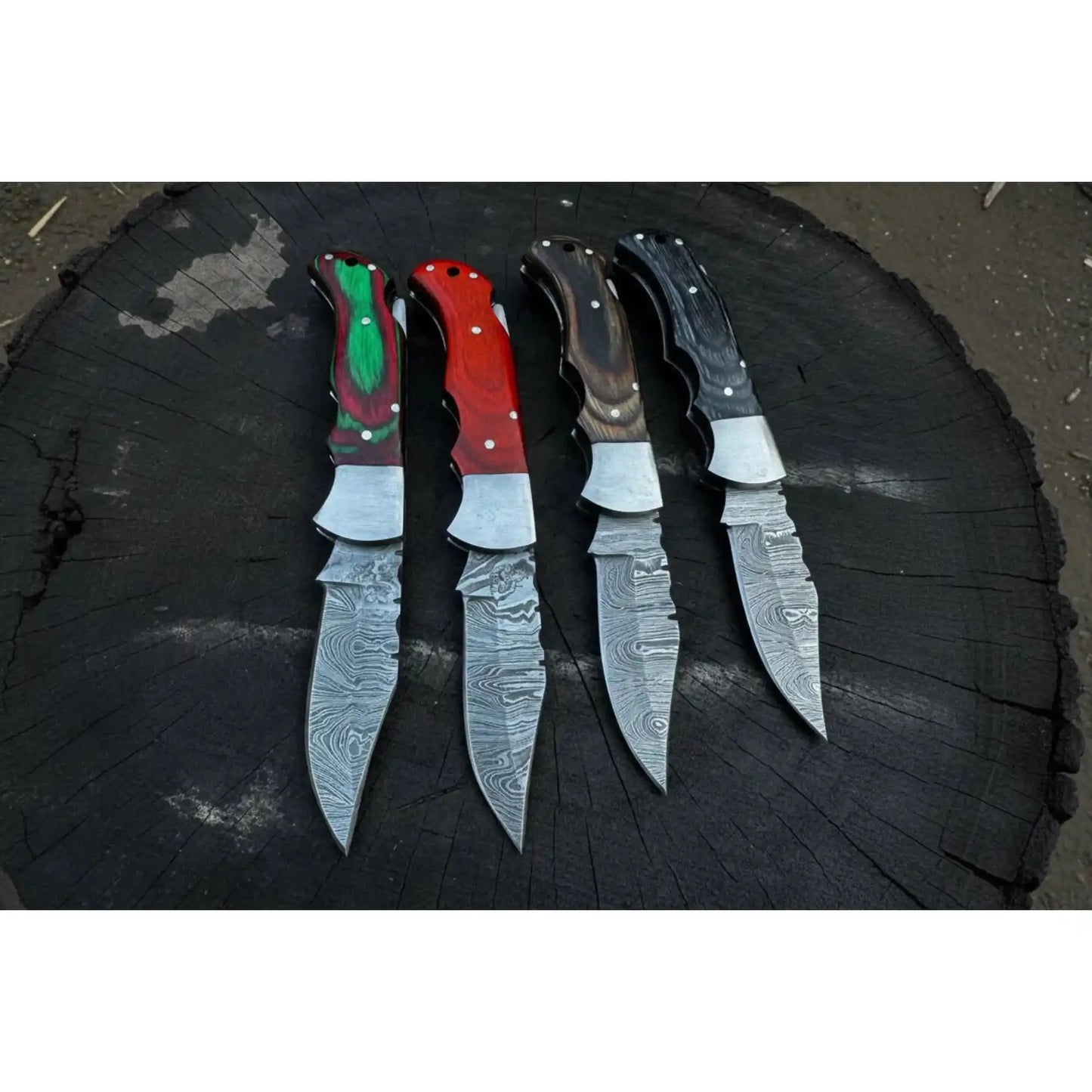 Handmade Damascus Steel Folding Knife – Premium Handle