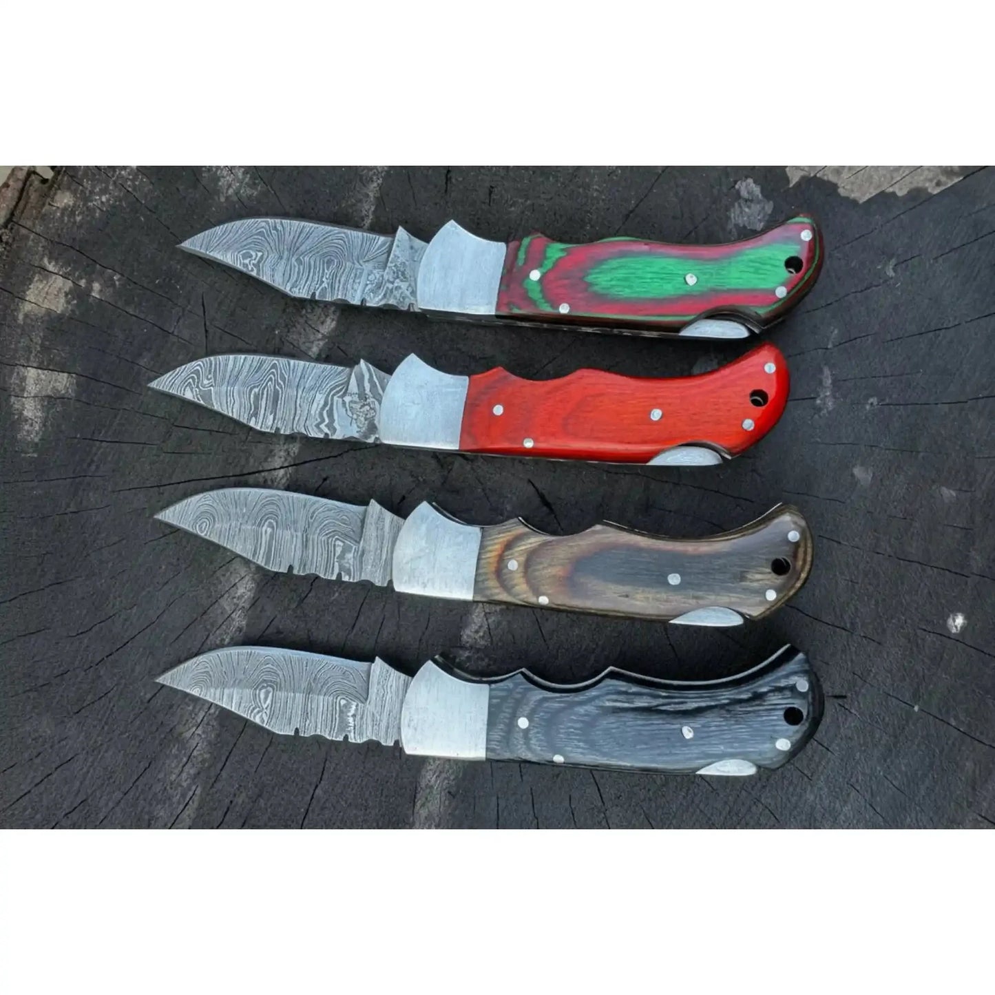 Handmade Damascus Steel Folding Knife – Premium Handle