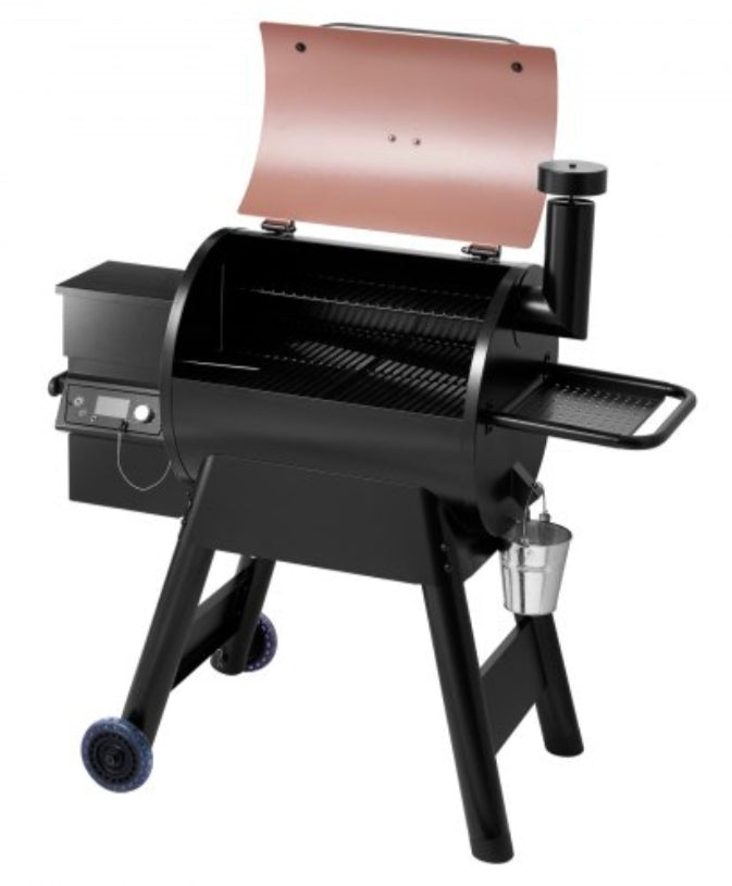 Wood Pellet Grill Smoker, 8 in 1 BBQ Grills for Outdoor Cooking, 575 Square Inches Cook Area Electric Grill and Smoker, with LCD Screen Controller, Meat Probe, 500°F Max Temperature, Black