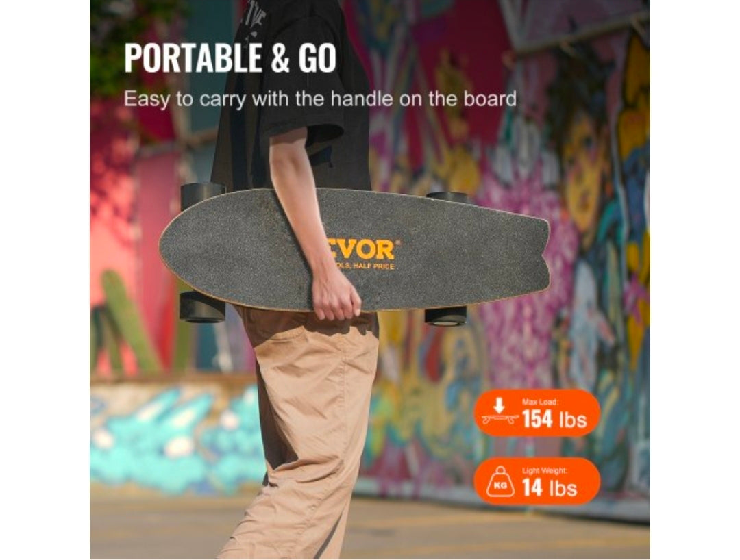 Electric Skateboard with Remote, 13.7 Mph Top Speed & 7.5 Miles Max Range Skateboard Longboard, 3 Speeds Adjustment Skateboards, Easy Carry Handle Design, Suitable for Adults & Teens Beginners