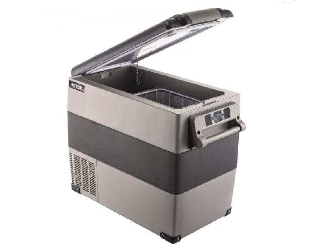 12 Volt Refrigerator, 58 Qt Car Refrigerator, Dual Zone Portable Freezer, Cooler Compressor Freezer with 12/24V DC and 110-240V AC, Freezer Fridge Cooler, for Car, Truck RV, Camping and Home Use