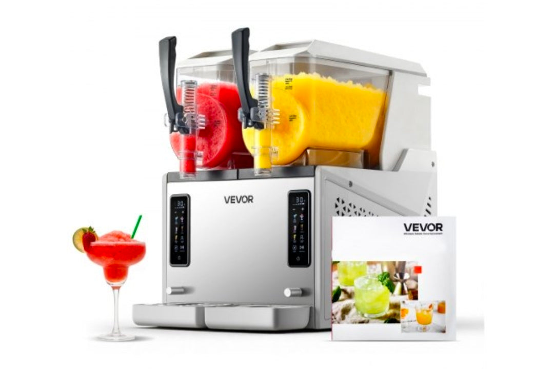 Slushie Machine, 3L/100oz x 2 Tank Slushy Machine for Home, No Ice Needed Frozen Drink Maker, Margarita Maker with Self-Cleaning, for Frozen Margaritas, Frappés, Milkshake & More