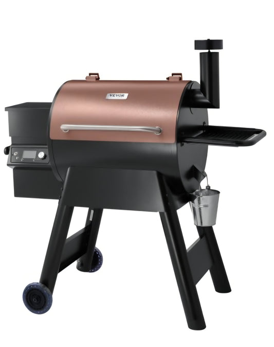 Wood Pellet Grill Smoker, 8 in 1 BBQ Grills for Outdoor Cooking, 575 Square Inches Cook Area Electric Grill and Smoker, with LCD Screen Controller, Meat Probe, 500°F Max Temperature, Black